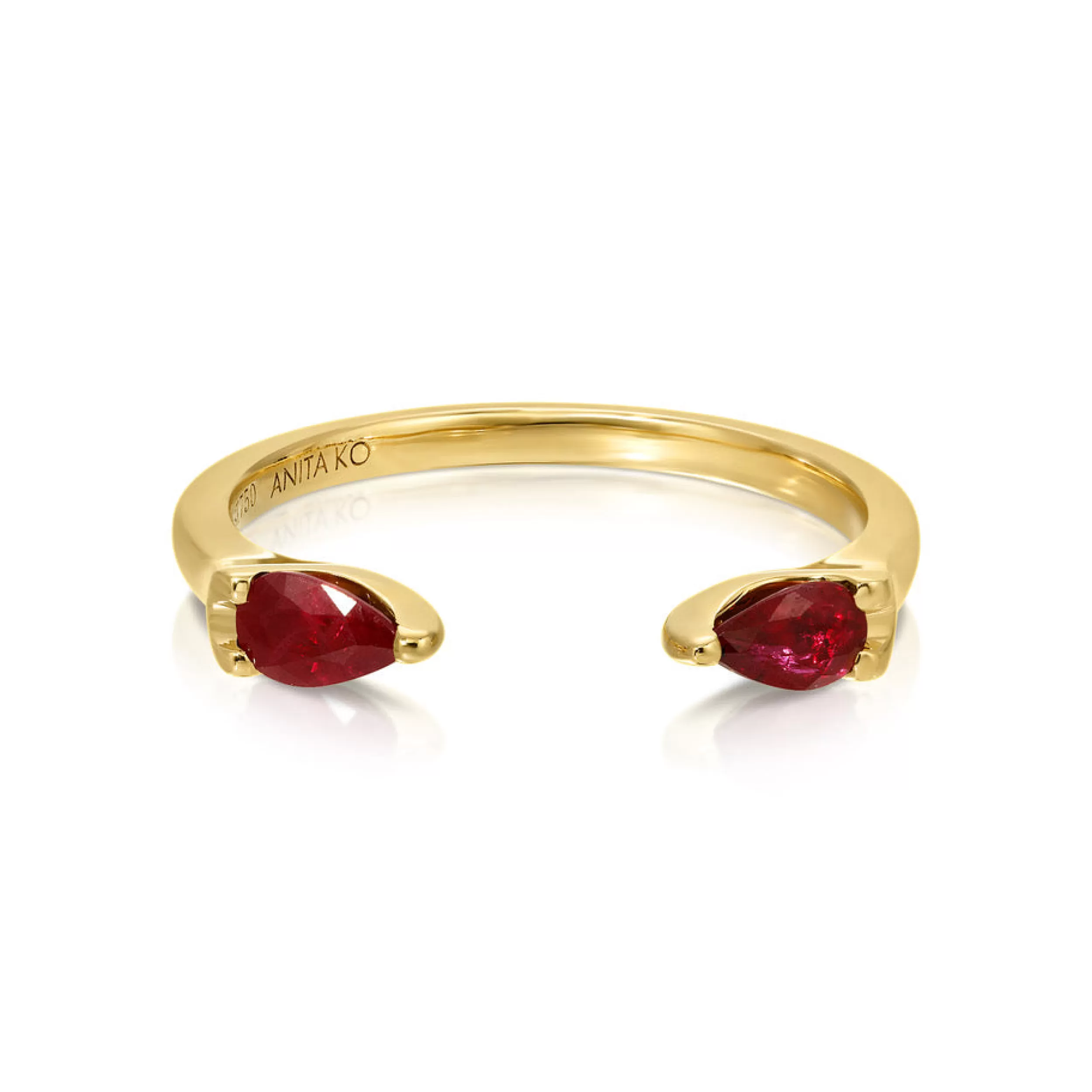 Anita Ko Stacking | Orbit^RUBY PEAR ORBIT RING