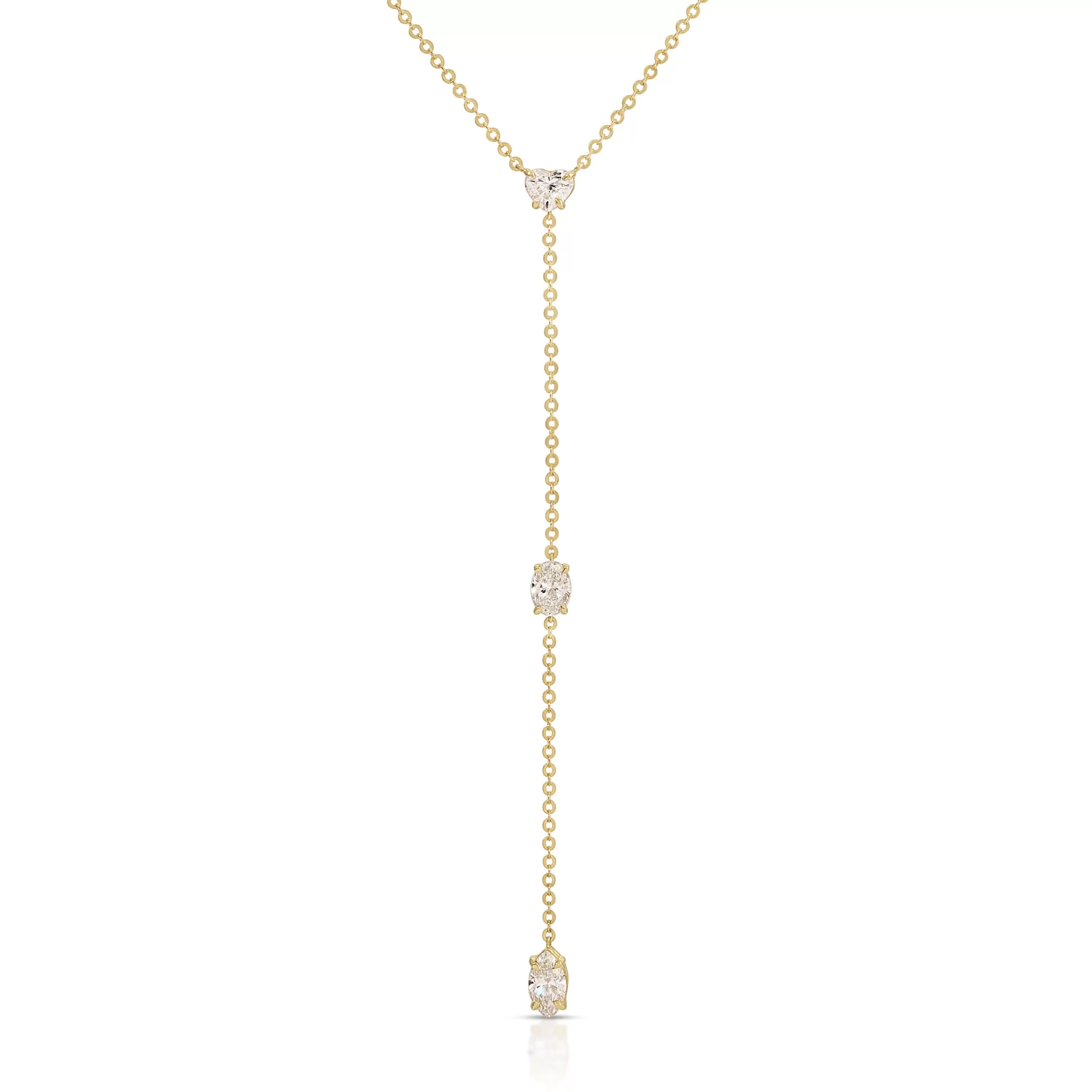 Anita Ko Lariats^SHORT LARIAT WITH HEART, OVAL AND MARQUISE DIAMONDS