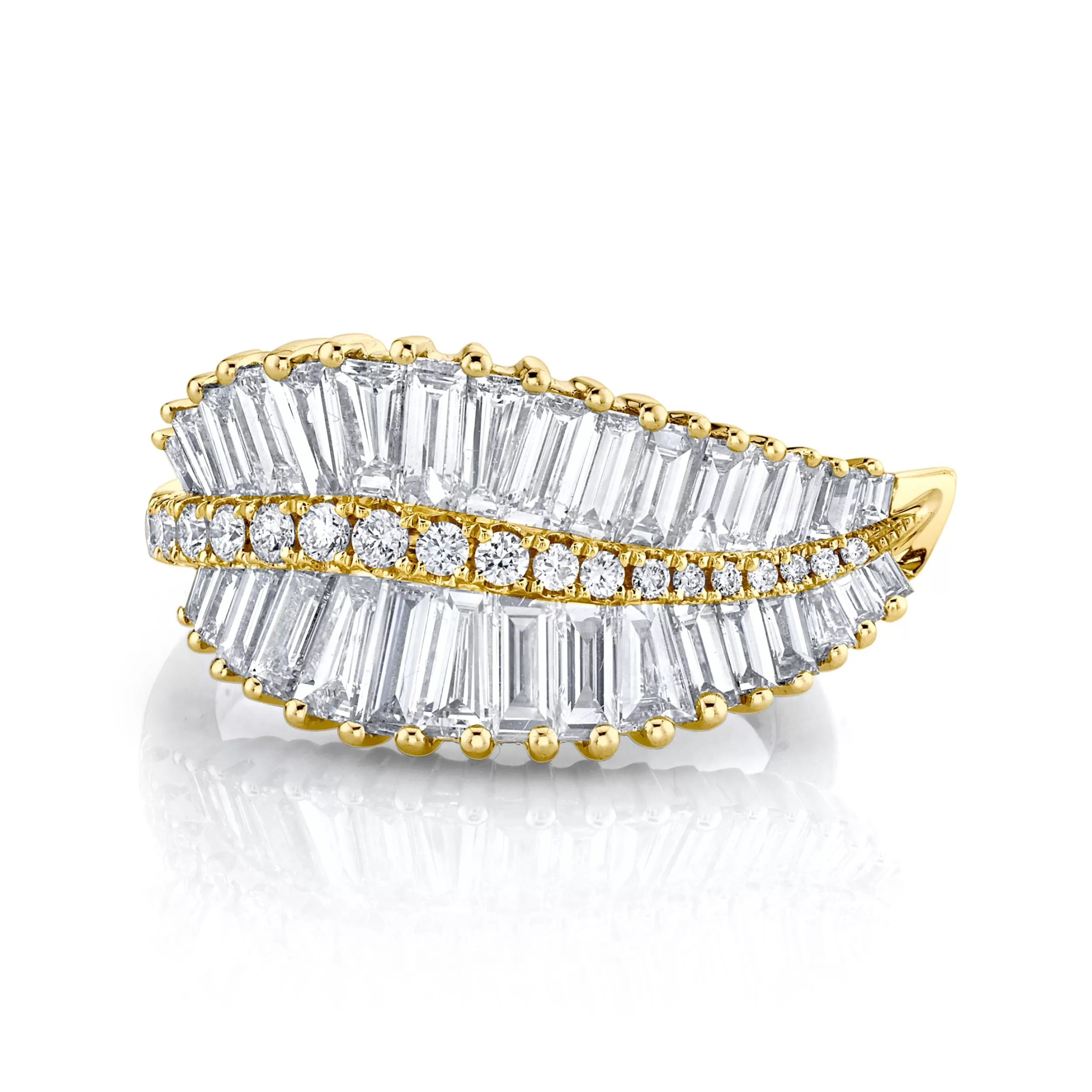 Anita Ko Leaf^SIDEWAYS PALM LEAF DIAMOND RING