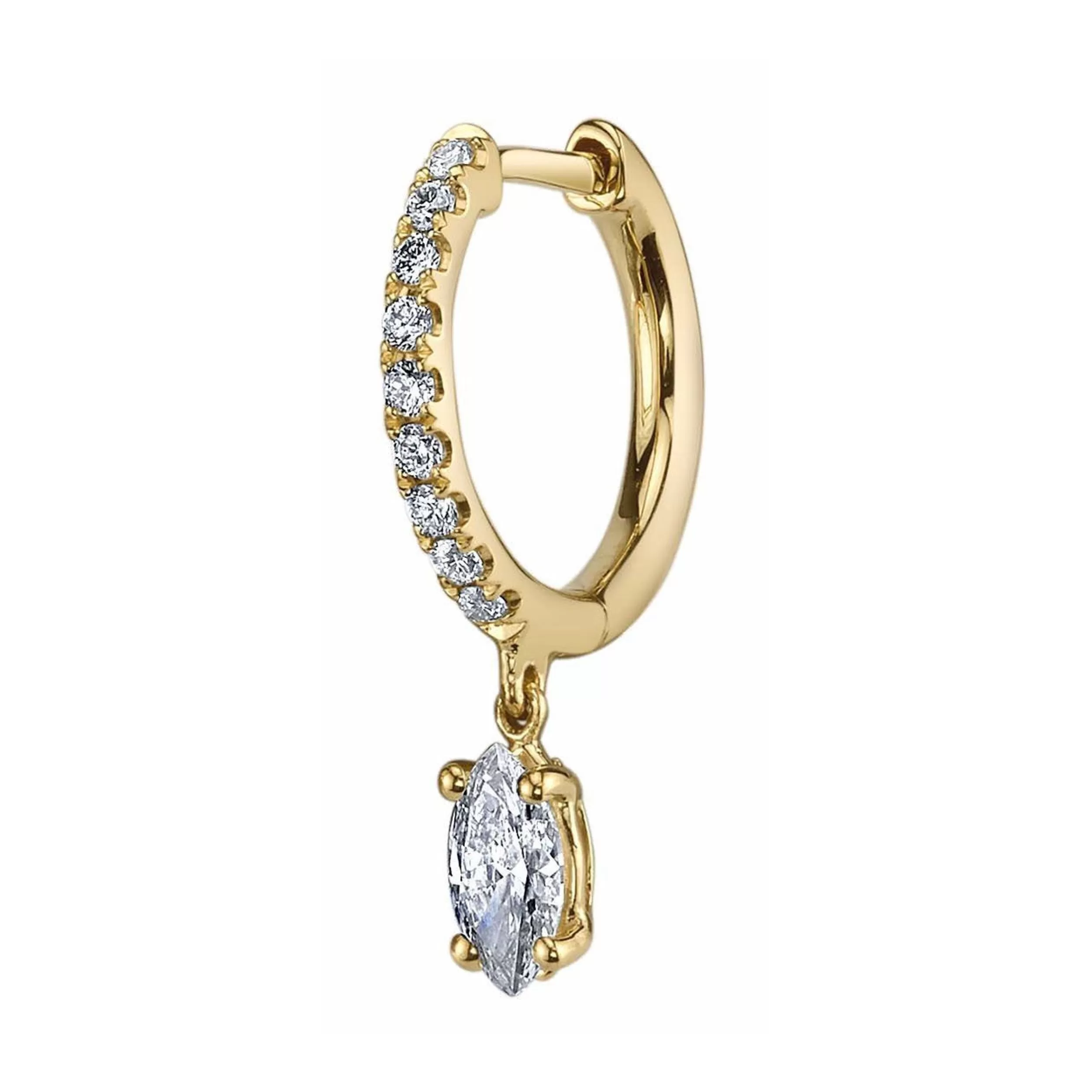 Anita Ko Huggies^SINGLE DIAMOND HUGGIE WITH MARQUISE DIAMOND DROP