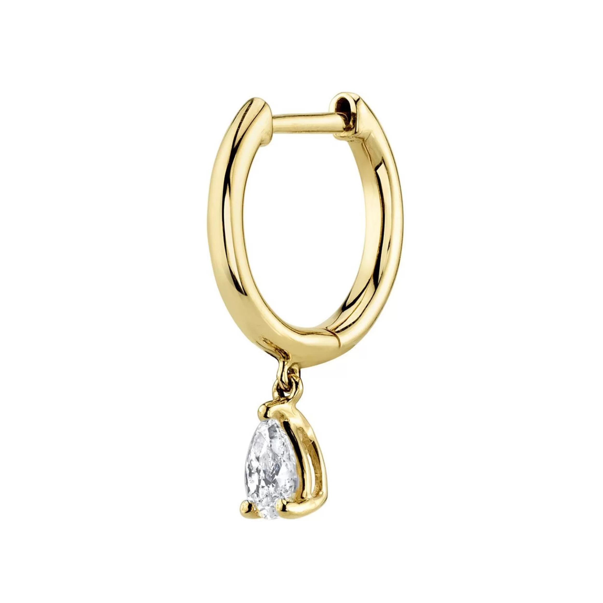 Anita Ko Huggies^SINGLE HUGGIE WITH PEAR DIAMOND DROP