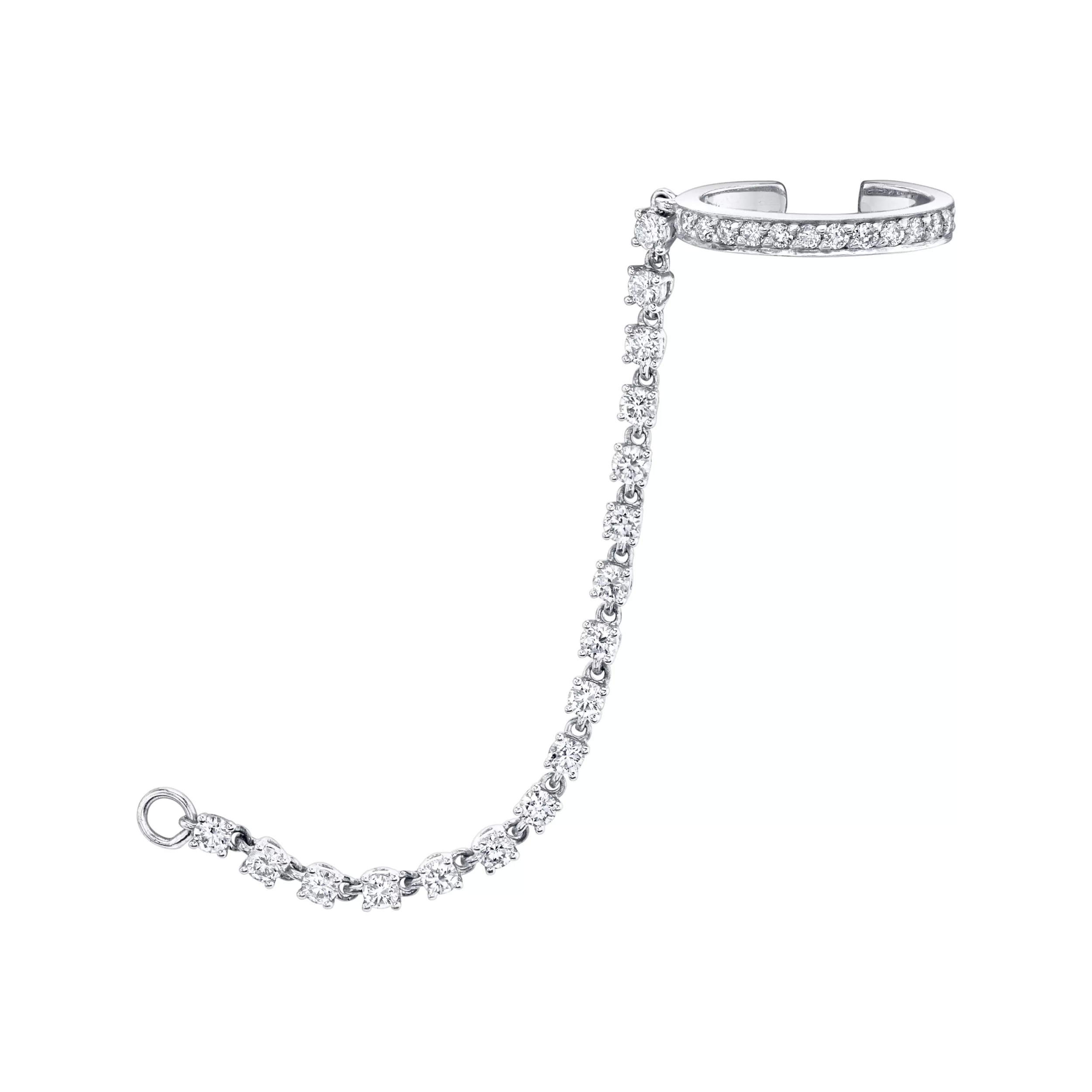 Anita Ko Ear Cuffs^SINGLE ROW DIAMOND EAR CUFF WITH ROPE DIAMOND CHAIN