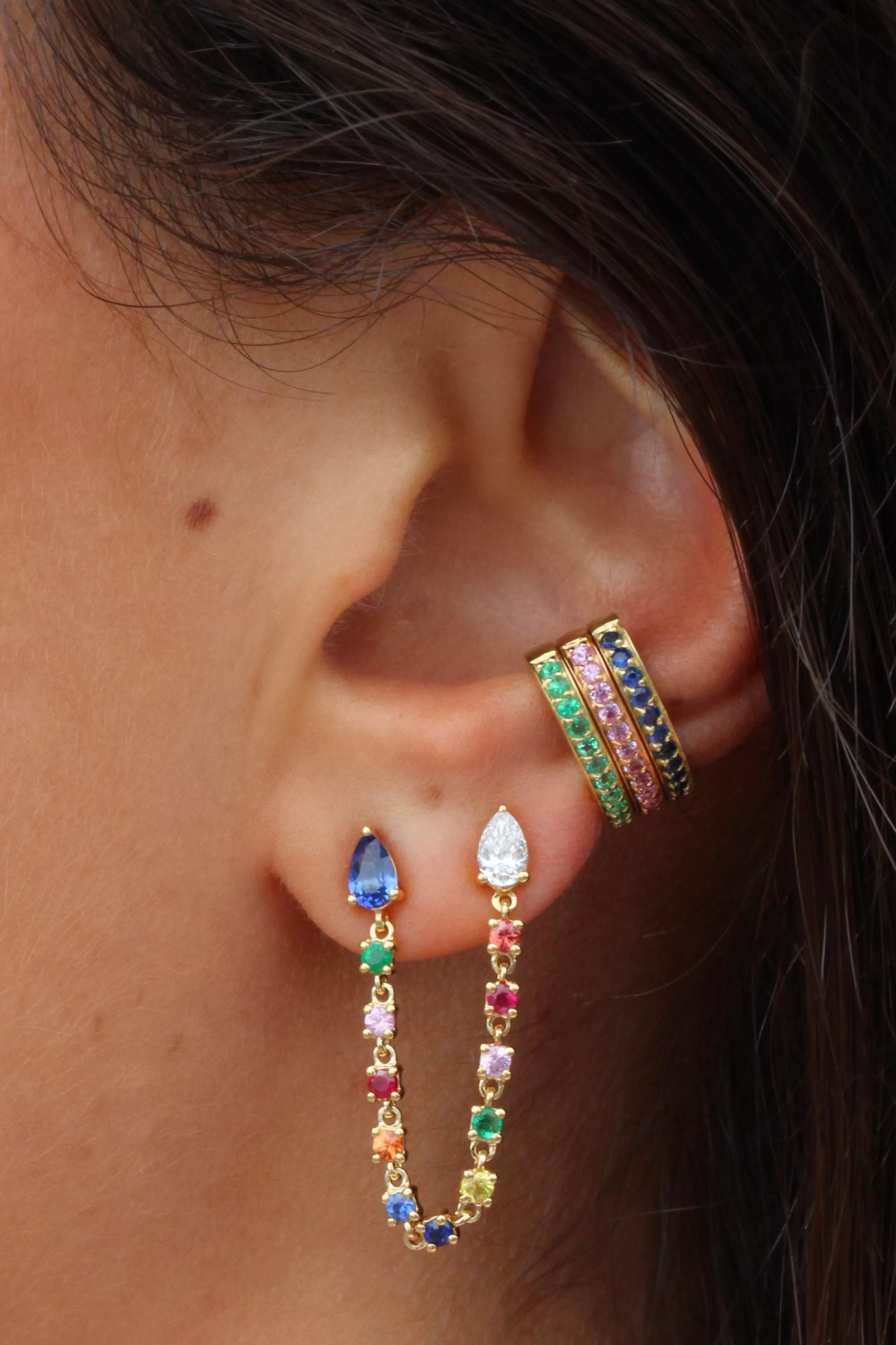 Anita Ko Ear Cuffs^SINGLE ROW PINK SAPPHIRE EAR CUFF