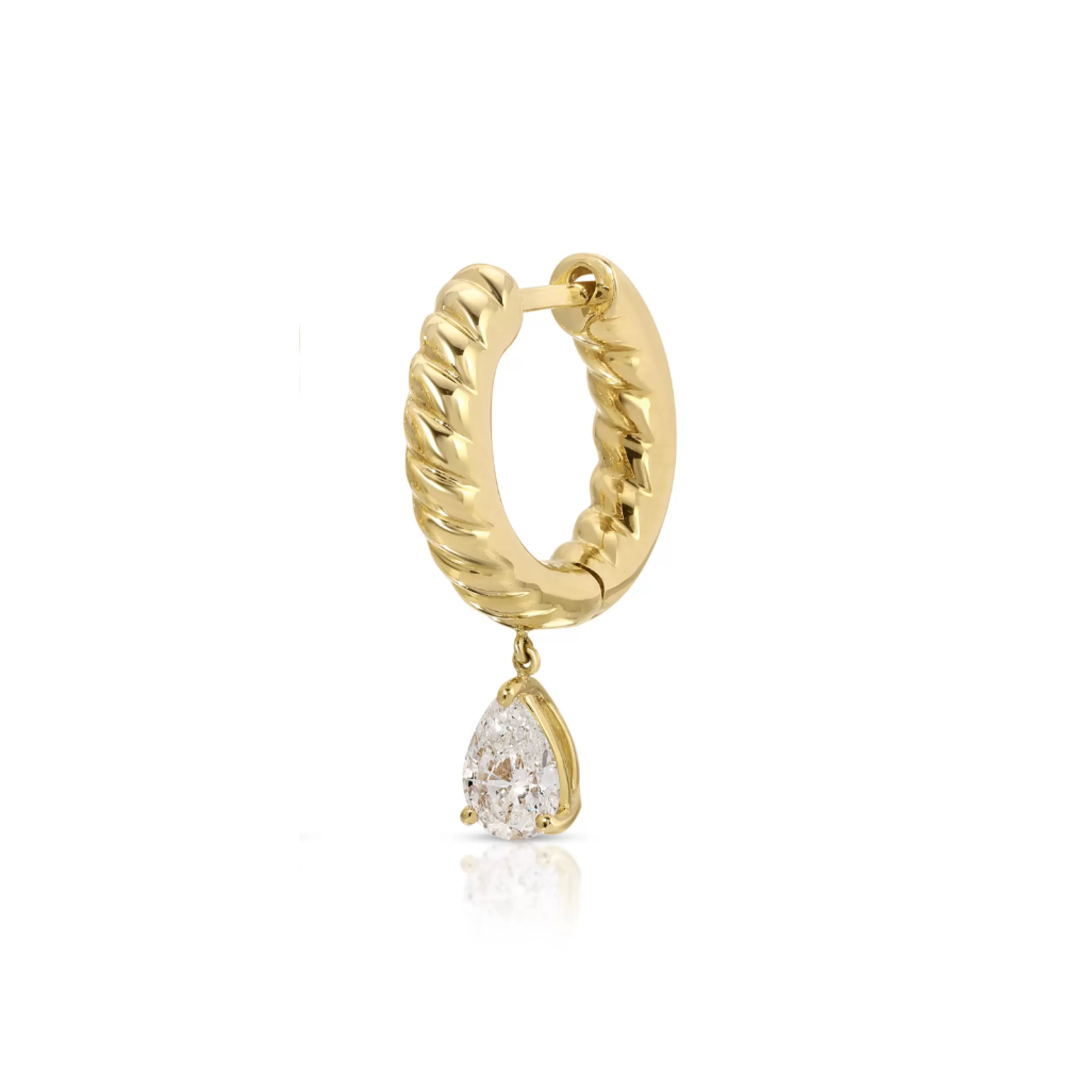 Anita Ko Huggies^SMALL ZOE HUGGIE WITH PEAR DIAMOND DROP