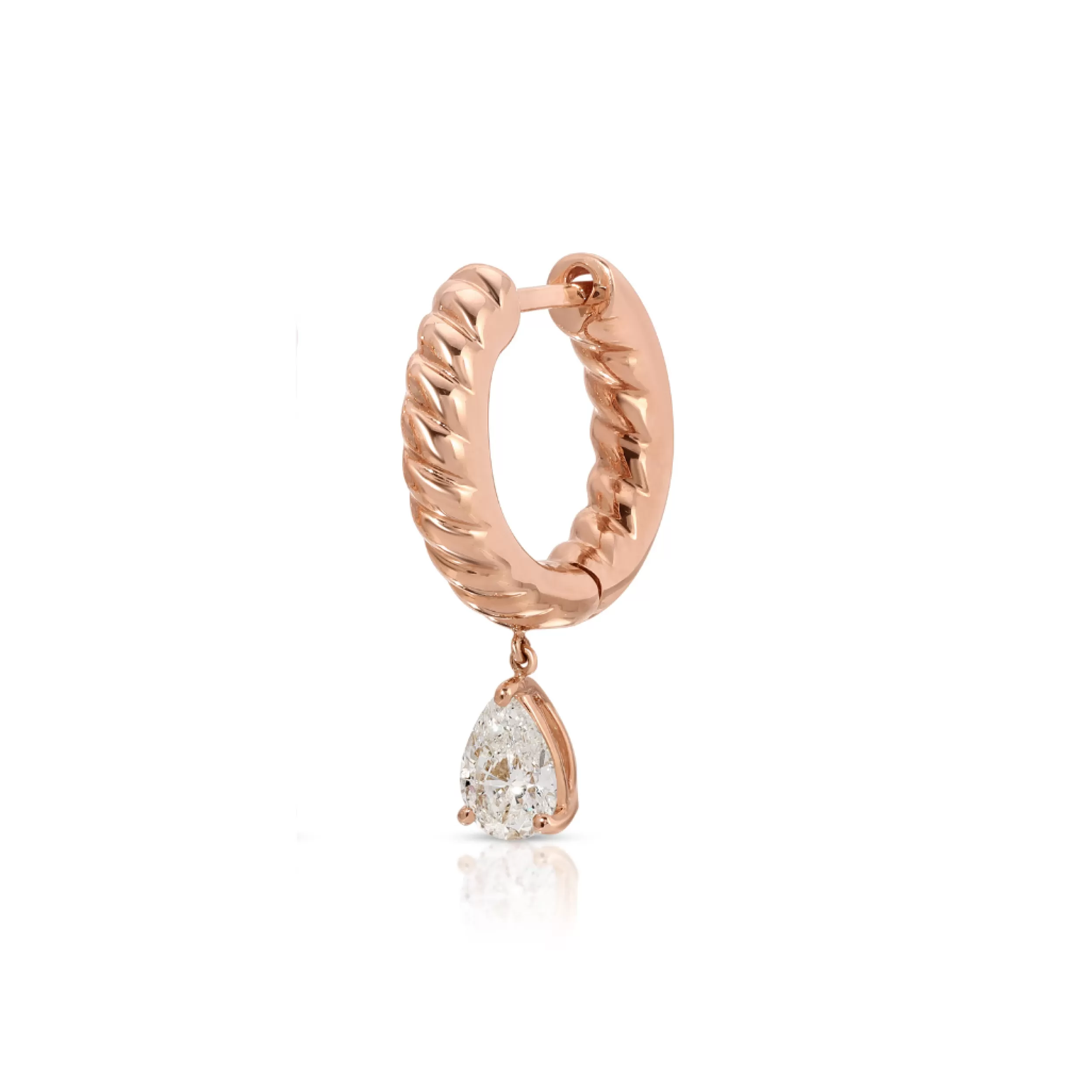 Anita Ko Huggies^SMALL ZOE HUGGIE WITH PEAR DIAMOND DROP