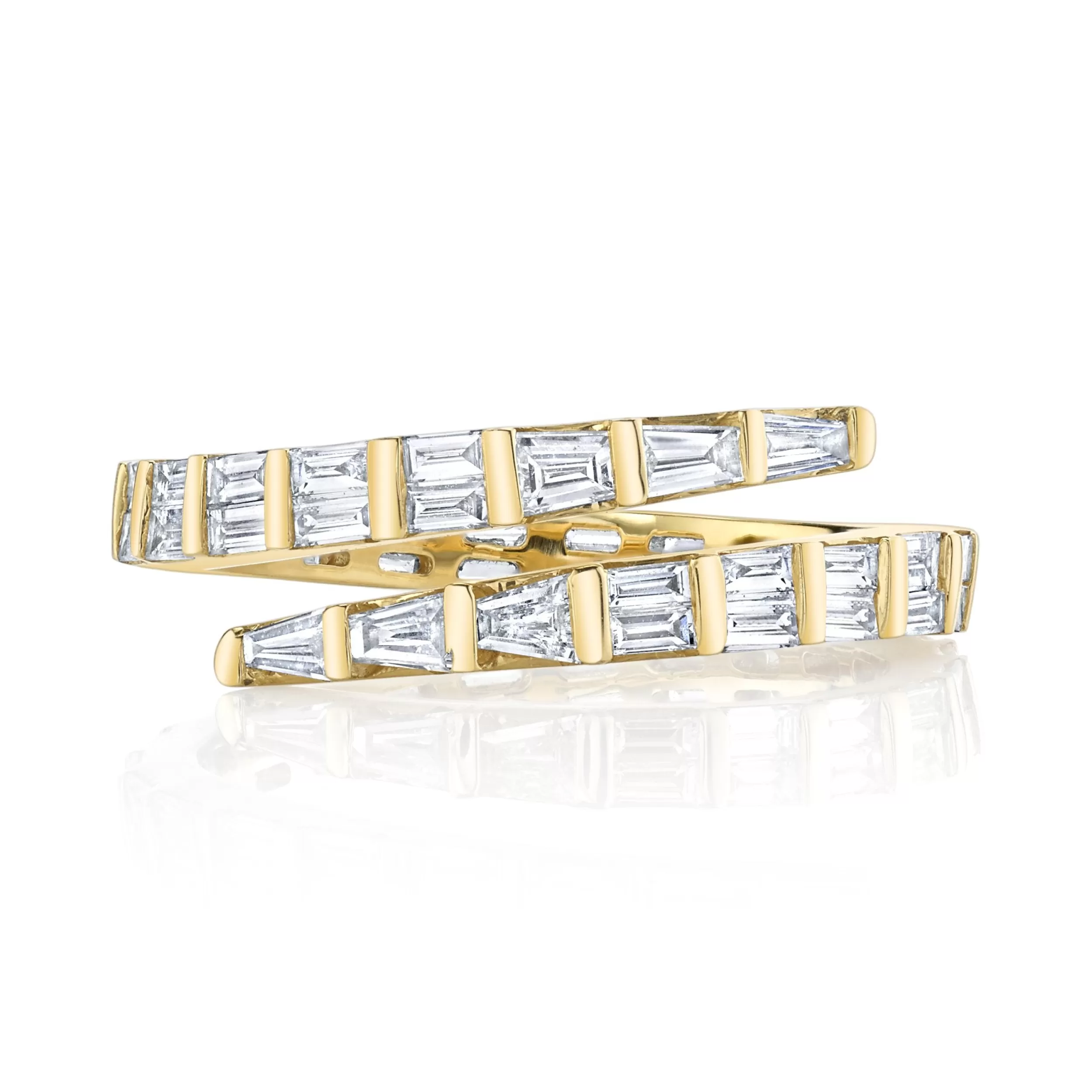 Anita Ko Coil^TWO ROW BAGUETTE DIAMOND COIL RING