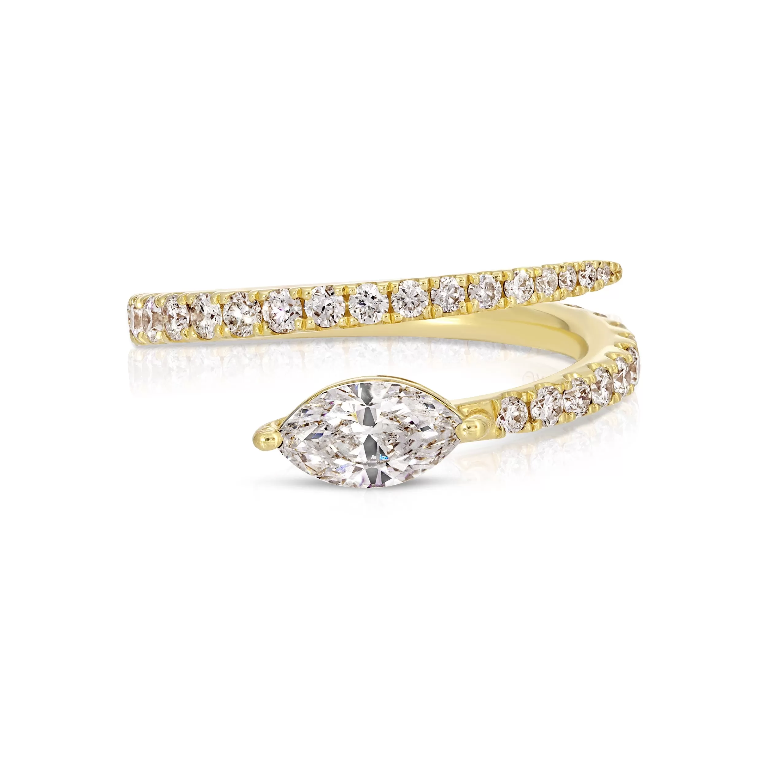 Anita Ko Coil^TWO ROW DIAMOND COIL RING WITH MARQUISE DIAMOND