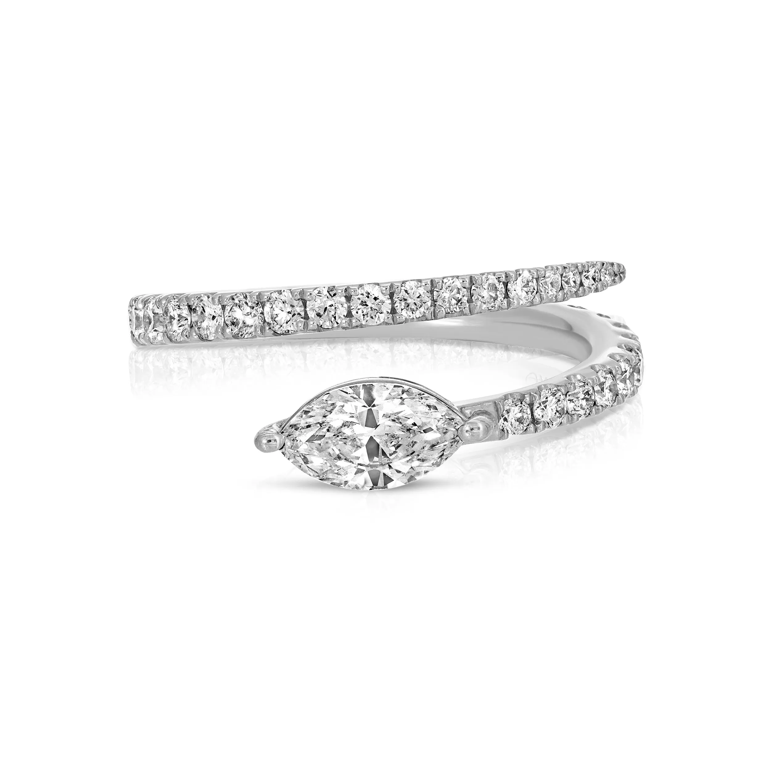 Anita Ko Coil^TWO ROW DIAMOND COIL RING WITH MARQUISE DIAMOND