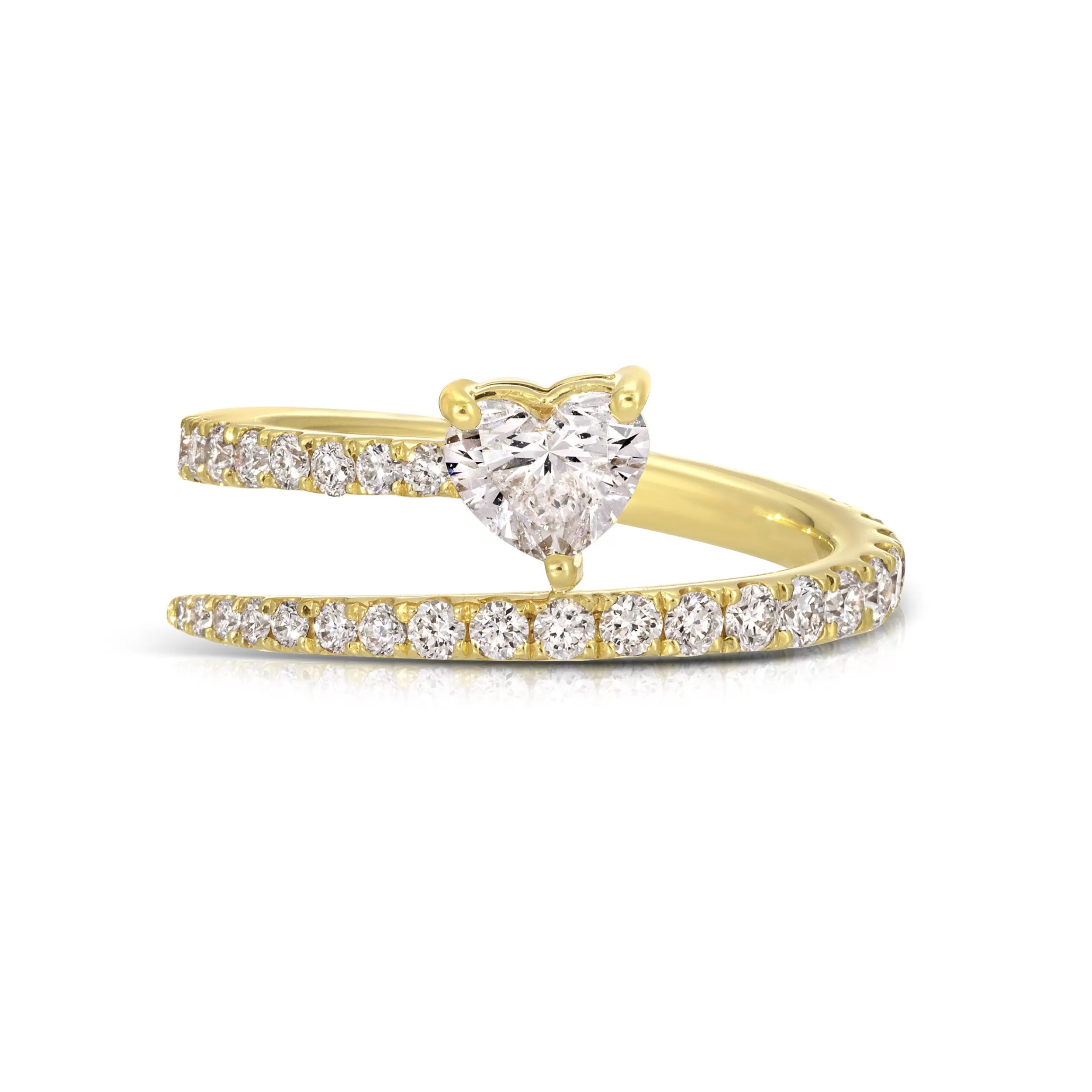 Anita Ko Coil^TWO ROW PAVE COIL RING WITH HEART DIAMOND POINT