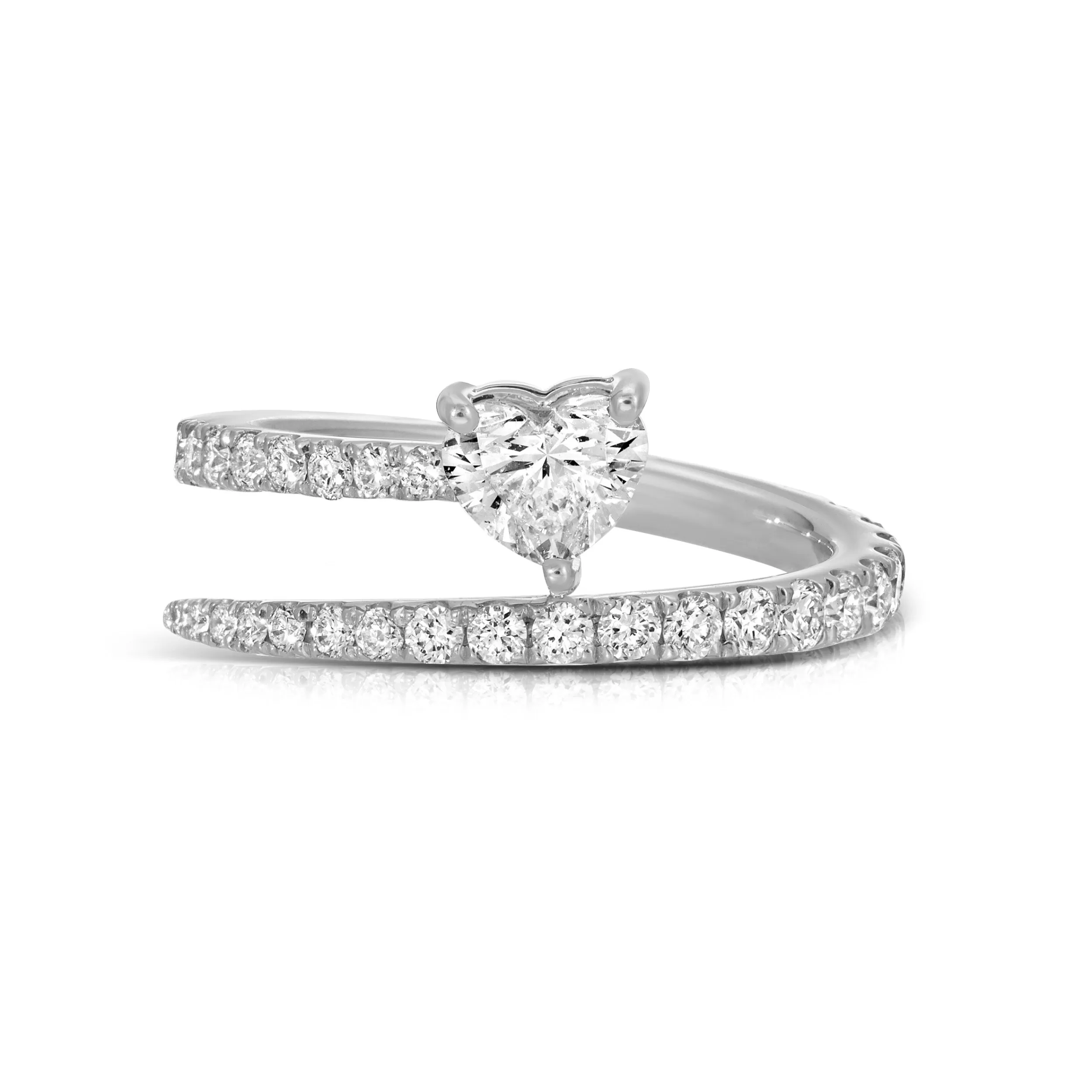 Anita Ko Coil^TWO ROW PAVE COIL RING WITH HEART DIAMOND POINT