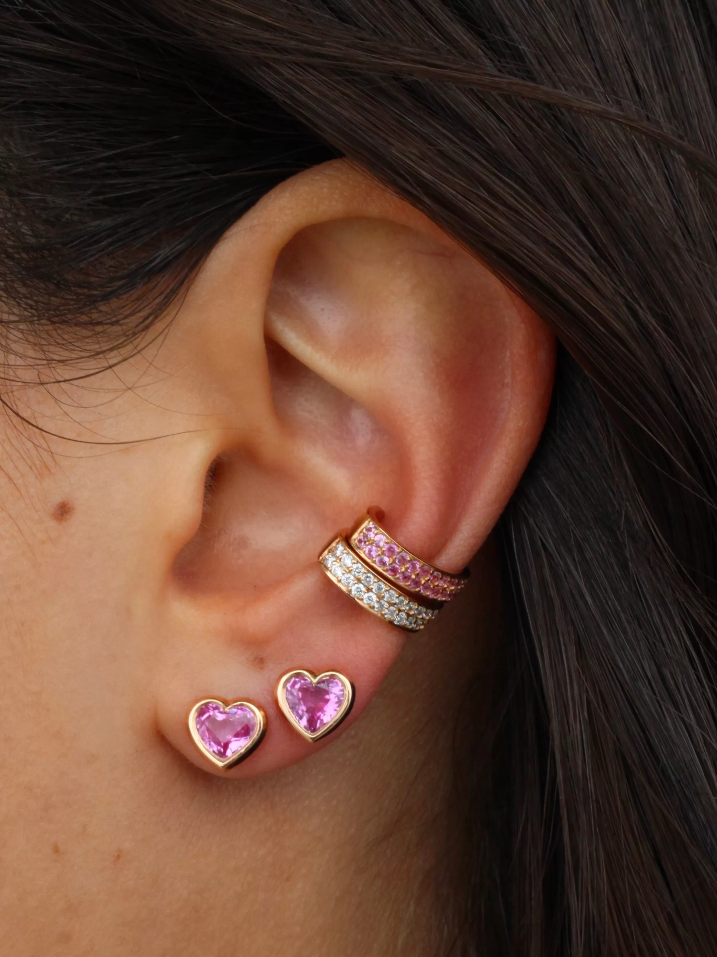 Anita Ko Ear Cuffs^TWO ROW PINK SAPPHIRE EAR CUFF